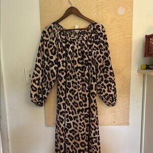 Cotton leopard print maxi dress hm M-L